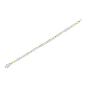 Bids.com 14K Yellow and White Gold 2.0 Cttw Princess Cut Diamond Tapered and Equal Sign Link Bracelet (G-H Color, SI1-SI2 Clarity) - 7" Bracelets White Smoke YellowWhite.Gold / 7