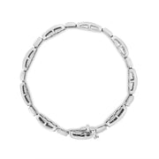 Bids.com 14K White Gold 2.00 Cttw Invisble-Set Princess Diamond Link Bracelet (I1-I2 Clarity, I-J Color) - 7.25" Bracelets White Smoke White.Gold / 7.25