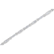 Bids.com 10K White Gold Geometric Pattern Diamond Tennis Bracelet (3 cttw, H-I Color, SI2-I1 Clarity) Bracelets White Smoke White.Gold / 7