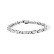 Bids.com 14K White Gold 2.0 Cttw Baguette and Princess-Cut Diamond Tennis Bracelet (H-I Color, SI1-SI2 Clarity) - 7" Bracelets White Smoke White.Gold / 7