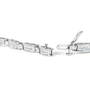 Bids.com 14K White Gold 2.0 Cttw Baguette and Princess-Cut Diamond Tennis Bracelet (H-I Color, SI1-SI2 Clarity) - 7" Bracelets White Smoke White.Gold / 7