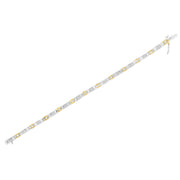 Bids.com 10K Two-Tone Gold Princess Cut Diamond Geo Link Bracelet (1.00 cttw, H-I Color, SI1-SI2 Clarity) Bracelets White Smoke YellowWhite.Gold / 7