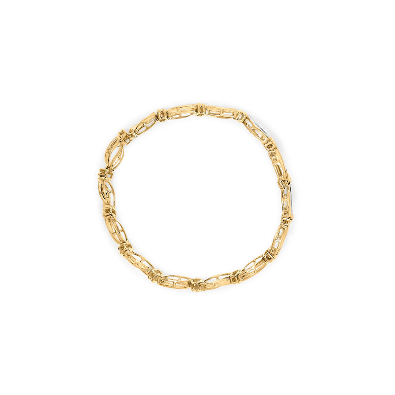 Bids.com 10K Yellow and White Gold 1/2 Cttw Channel Set Diamond Infinity Link 7" Tennis Bracelet (H-I Color, I1-I2 Clarity) Bracelets White Smoke YellowWhite.Gold / 7