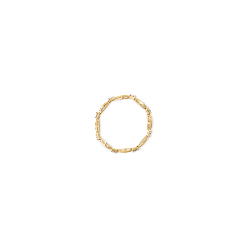 Bids.com 14K Yellow Gold Princess and Baguette Cut Diamond Beaded Bracelet (3.00 cttw, H-I Color, SI1-SI2 Clarity) Bracelets White Smoke Yellow.Gold / 7