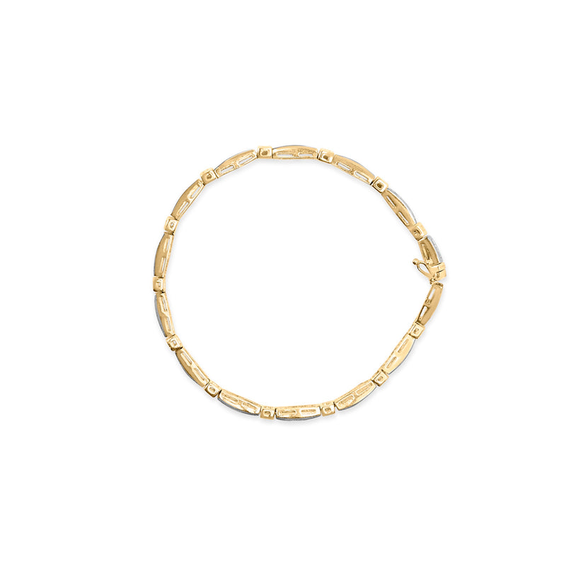 Bids.com 14K Yellow Gold 1.00 Cttw Baguette Diamond Channel Link Bracelet Bracelets White Smoke Yellow.Gold / 7