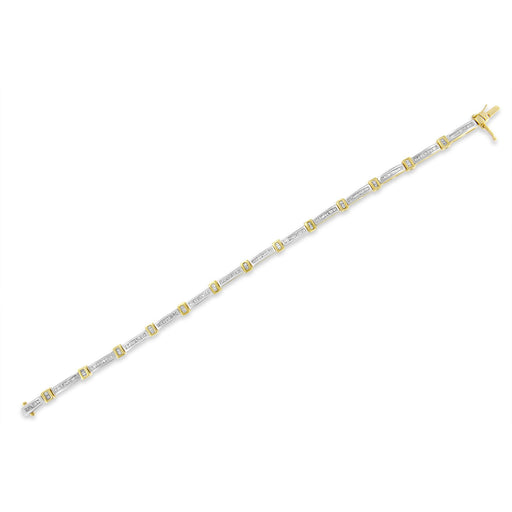Bids.com 14K Yellow Gold 1.00 Cttw Baguette Diamond Channel Link Bracelet Bracelets White Smoke Yellow.Gold / 7