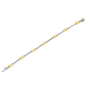 Bids.com 10K Yellow Gold 1.00 Cttw Pave Set Diamond Bar and  X-Link 7" Bracelet (I-J Color, I3 Quality) Bracelets White Smoke Yellow.Gold / 7