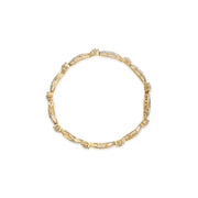 Bids.com 10K Yellow and White Gold 3.00 Cttw Diamond Cluster and Wave Link Bracelet (I-J Color, I1-I2 Clarity) - 7.25" Bracelets White Smoke YellowWhite.Gold / 7.25