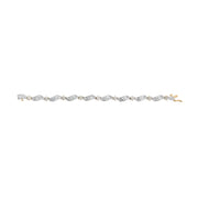 Bids.com 10K Yellow and White Gold 3.00 Cttw Diamond Cluster and Wave Link Bracelet (I-J Color, I1-I2 Clarity) - 7.25" Bracelets Gray YellowWhite.Gold / 7.25