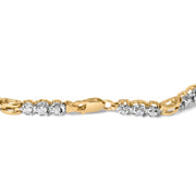 Bids.com 10k Yellow Gold 1.00 Cttw Diamond 3 Stone Link Bracelet (I-J Color, I1-I2 Clarity) -7.25" Inches Bracelets White Smoke YellowWhite.Gold / 7.25