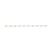 Bids.com 10k Two-Tone Gold 1/3 Cttw Diamond Pave Set Heart S-Link 7.25" Bracelet (I-J Color, I2-I3 Clarity) Bracelets Lavender YellowWhite.Gold / 7.25