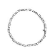 Bids.com 14K White Gold 1.0 Cttw Invisible Set Princess Cut Diamond Alternating Station and Link Tennis Bracelet (I-J Color, I1-I2 Clarity) - Size 7.25" Inches Bracelets White Smoke White.Gold / 7.25