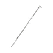 Bids.com 14K White Gold 1.0 Cttw Invisible Set Princess Cut Diamond Alternating Station and Link Tennis Bracelet (I-J Color, I1-I2 Clarity) - Size 7.25" Inches Bracelets White Smoke White.Gold / 7.25