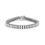 Bids.com 14K Yellow Gold 3.0 Cttw Princess Cut Quad Invisible Set Tennis Bracelet (H-I Color, SI1-SI2 Clarity) - 7â€ Bracelets White Smoke White.Gold / 7