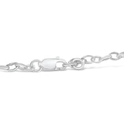 Bids.com 10k White Gold 1/6 Cttw Diamond "Love" Charm Cable Chain Bracelet (H-I Color, I1-I2 Clarity) - 7" Bracelets White Smoke White.Gold / 7
