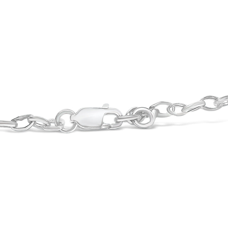 Bids.com 10k White Gold 1/6 Cttw Diamond "Love" Charm Cable Chain Bracelet (H-I Color, I1-I2 Clarity) - 7" Bracelets White Smoke White.Gold / 7