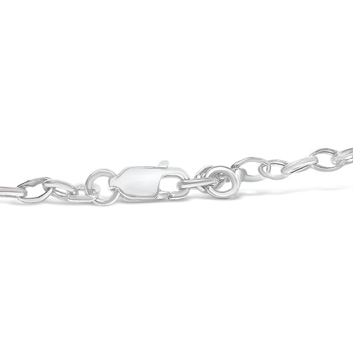 Bids.com 10k White Gold 1/6 Cttw Diamond "Love" Charm Cable Chain Bracelet (H-I Color, I1-I2 Clarity) - 7" Bracelets White Smoke White.Gold / 7