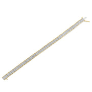 Bids.com 14K Yellow Gold 5.0 Cttw Invisible Set Princess-cut Diamond Buckle Link Tennis Bracelet (H-I Color, SI2-I1 Clarity) - Size 7.25" Bracelets White Smoke White.Gold / 7.5,Yellow.Gold / 7.25