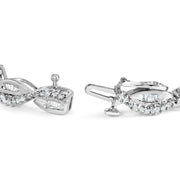 Bids.com 14K White Gold 2.00 Cttw Diamond Swirl and Pear Shape Link Bracelet (I-J Color, I2-I3 Clarity) - 7" Bracelets White Smoke White.Gold / 7