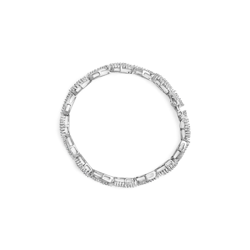Bids.com 14K White Gold 2.00 Cttw Diamond Swirl and Pear Shape Link Bracelet (I-J Color, I2-I3 Clarity) - 7" Bracelets White Smoke White.Gold / 7