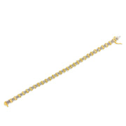 Bids.com 10K Yellow Gold Plated .925 Sterling Silver 2.0 Cttw Round Diamond Cluster "X" Shaped Link Bracelet (H-I Color, I3 Clarity) - 7" Bracelets White Smoke Yellow.Sterling Silver / 7
