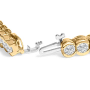 Bids.com 14K Yellow Gold 8.00 Cttw Half Bezel Set Diamond Tennis Bracelet (H-I Color, SI2-I1 Clarity) - 7" Inches Bracelets White Smoke Yellow.Gold / 7