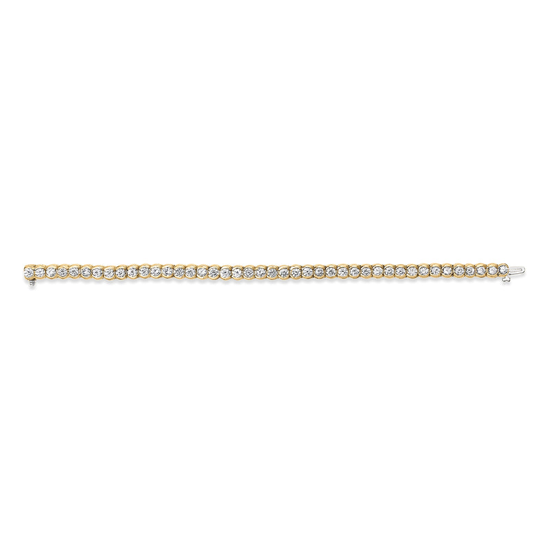 Bids.com 14K Yellow Gold 8.00 Cttw Half Bezel Set Diamond Tennis Bracelet (H-I Color, SI2-I1 Clarity) - 7" Inches Bracelets Gray Yellow.Gold / 7