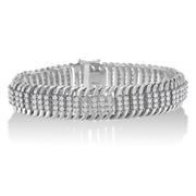 Bids.com 14K White Gold 5.0 Cttw Round Brilliant Cut Diamond 7" S Wave Serpentine Tennis Bracelet (H-I Color, I1-I2 Clarity) Bracelets Gray White.Gold / 7