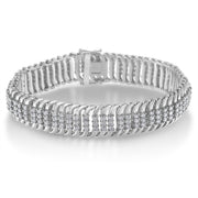 Bids.com 14K White Gold 5.0 Cttw Round Brilliant Cut Diamond 7" S Wave Serpentine Tennis Bracelet (H-I Color, I1-I2 Clarity) Bracelets Gray White.Gold / 7