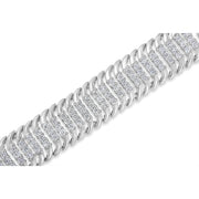Bids.com 14K White Gold 5.0 Cttw Round Brilliant Cut Diamond 7" S Wave Serpentine Tennis Bracelet (H-I Color, I1-I2 Clarity) Bracelets White Smoke White.Gold / 7