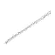 Bids.com 14K White Gold 5.0 Cttw Princess Cut Diamond 7" Invisible Set Wavy S-Link Tennis Bracelet (G-H Color, SI1-SI2 Clarity) Bracelets White Smoke White.Gold / 7