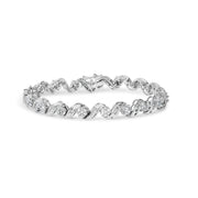 Bids.com 14K White Gold 2.00 Cttw Diamond Cluster and Spiral Link Bracelet (I-J Color, I1-I2 Clarity) - 7" Bracelets White Smoke White.Gold / 7
