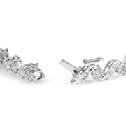 Bids.com 14K White Gold 2.00 Cttw Diamond Cluster and Spiral Link Bracelet (I-J Color, I1-I2 Clarity) - 7" Bracelets White Smoke White.Gold / 7