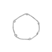 Bids.com 14K White Gold 1 1/2 Cttw Diamond Heart Station Strand Bracelet (H-I Color, I1-I2 Clarity) - 7.5 Inches Bracelets White Smoke White.Gold / 7.5