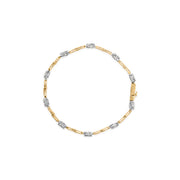 Bids.com 10K White and Yellow Gold 1.00 Cttw Diamond Oval Shaped Cluster Link  Bracelet (I-J Color, SI2-I1 Clarity) - 7" Inches Bracelets White Smoke YellowWhite.Gold / 7