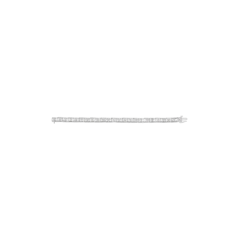Bids.com 10K White Gold Round and Baguette Cut Diamond Bracelet (2.00 cttw, H-I Color, I2-I3 Clarity) Bracelets Light Gray White.Gold / 7