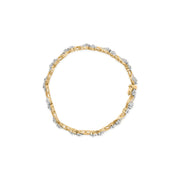 Bids.com 10k Yellow Gold 3.00 Cttw Round-Cut and Baguette-Cut Floral Link 7.25" Bracelet (I-J Color, I1-I2 Clarity) Bracelets White Smoke Yellow.Gold / 7.25