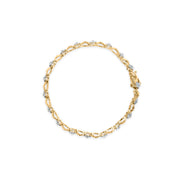 Bids.com 10k Yellow Gold 1.00 Cttw Round-Cut Diamond Floral S-Link 7.50" Bracelet (I-J Color, I2-I3 Clarity) Bracelets White Smoke Yellow.Gold / 7.5