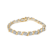 Bids.com 10K Yellow Gold 2.00 Cttw Round Cut Diamond 'S' Cluster Bracelet (J-K Color, I1-I2 Clarity) Bracelets White Smoke Yellow.Gold / 7