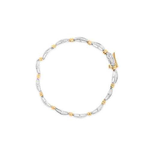 Bids.com 10K Two-Tone Gold 2.0 Cttw Baguette Diamond Channel Link Bracelet Bracelets White Smoke YellowWhite.Gold / 7