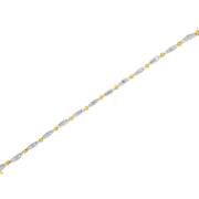 Bids.com 10K Two-Tone Gold 2.0 Cttw Baguette Diamond Channel Link Bracelet Bracelets White Smoke YellowWhite.Gold / 7