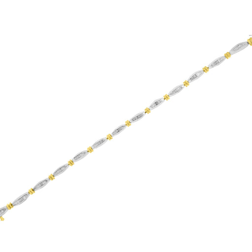 Bids.com 10K Two-Tone Gold 2.0 Cttw Baguette Diamond Channel Link Bracelet Bracelets White Smoke YellowWhite.Gold / 7