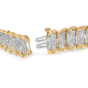 Bids.com 10K Yellow Gold 4.00 Cttw Pave Diamond Classic Link 7" Bracelet (I-J Color, I2-I3 Clarity) Bracelets White Smoke Yellow.Gold / 4
