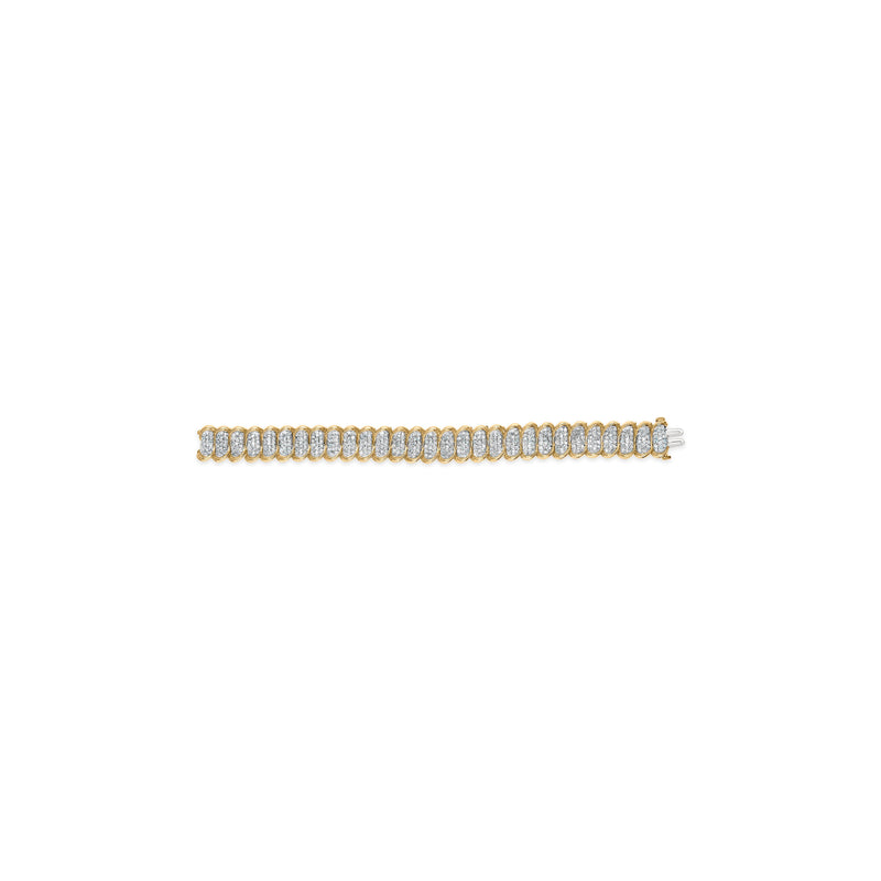 Bids.com 10K Yellow Gold 4.00 Cttw Pave Diamond Classic Link 7" Bracelet (I-J Color, I2-I3 Clarity) Bracelets Dark Gray Yellow.Gold / 4