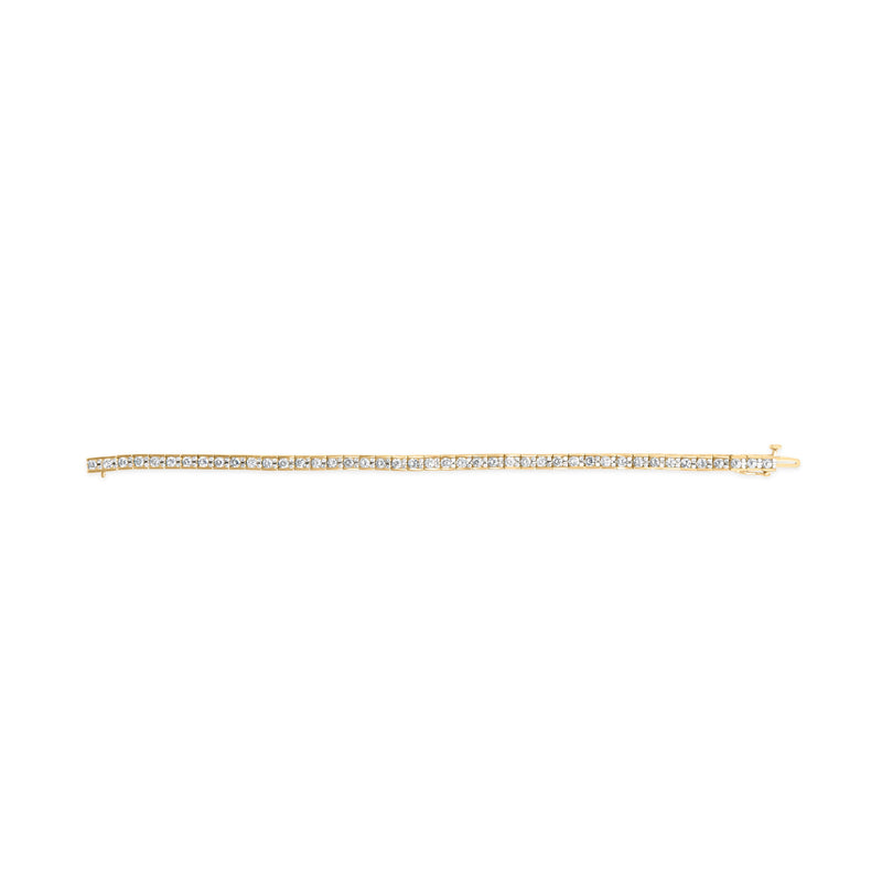 Bids.com 10K Yellow Gold 4.00 Cttw Channel Set Round Diamond Tennis 7" Bracelet (J-K Color, I1-I2 Clarity) Bracelets Seashell Yellow.Gold / 7