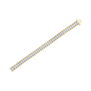 Bids.com 14K Yellow and White Gold 5.0 Cttw Round & Baguette Cut Diamond 7" Reflective Tennis Bracelet (H-I Color, I1-I2 Clarity) Bracelets White Smoke YellowWhite.Gold / 7