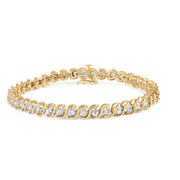 Bids.com 10K Yellow Gold 3 cttw Round-Cut Diamond Spiral Link 7.50" Bracelet (I-J Color, I1-I2 Clarity) Bracelets White Smoke Yellow.Gold / 7.5