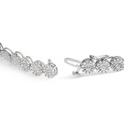 Bids.com 14K White Gold 2.00 Cttw Diamond Halo Link Tennis Bracelet (H-I Color, I1-I2 Clarity) - 7" Inches Bracelets White Smoke 14k White Gold / 7,White.Gold / 7