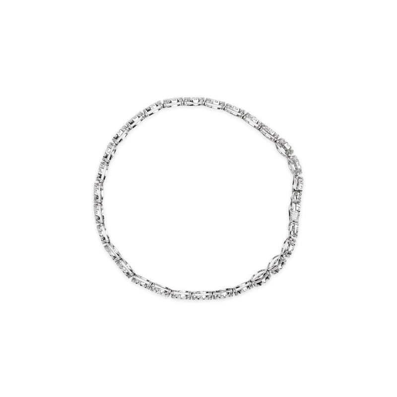Bids.com 14K White Gold 2.00 Cttw Diamond Halo Link Tennis Bracelet (H-I Color, I1-I2 Clarity) - 7" Inches Bracelets White Smoke 14k White Gold / 7,White.Gold / 7