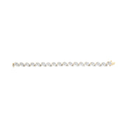 Bids.com 10k Yellow Gold 5.00 Cttw Round-Cut and Baguette-Cut Diamond Floral Link 7.25" Bracelet (I-J Color, I2-I3 Clarity) Bracelets White Smoke Yellow.Gold / 7.25